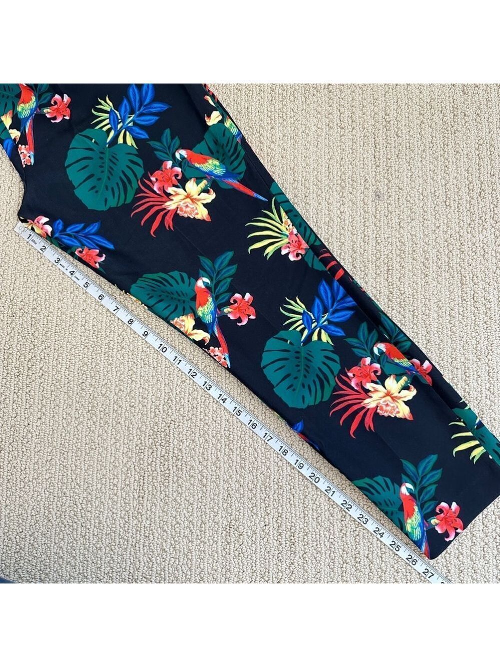 Women's Contemporaine Pants Black Multi Tropical Size 8 - Picture 10 of 10